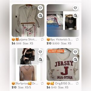 Victoria's Secret White Pajama Set and  Heart Pattern